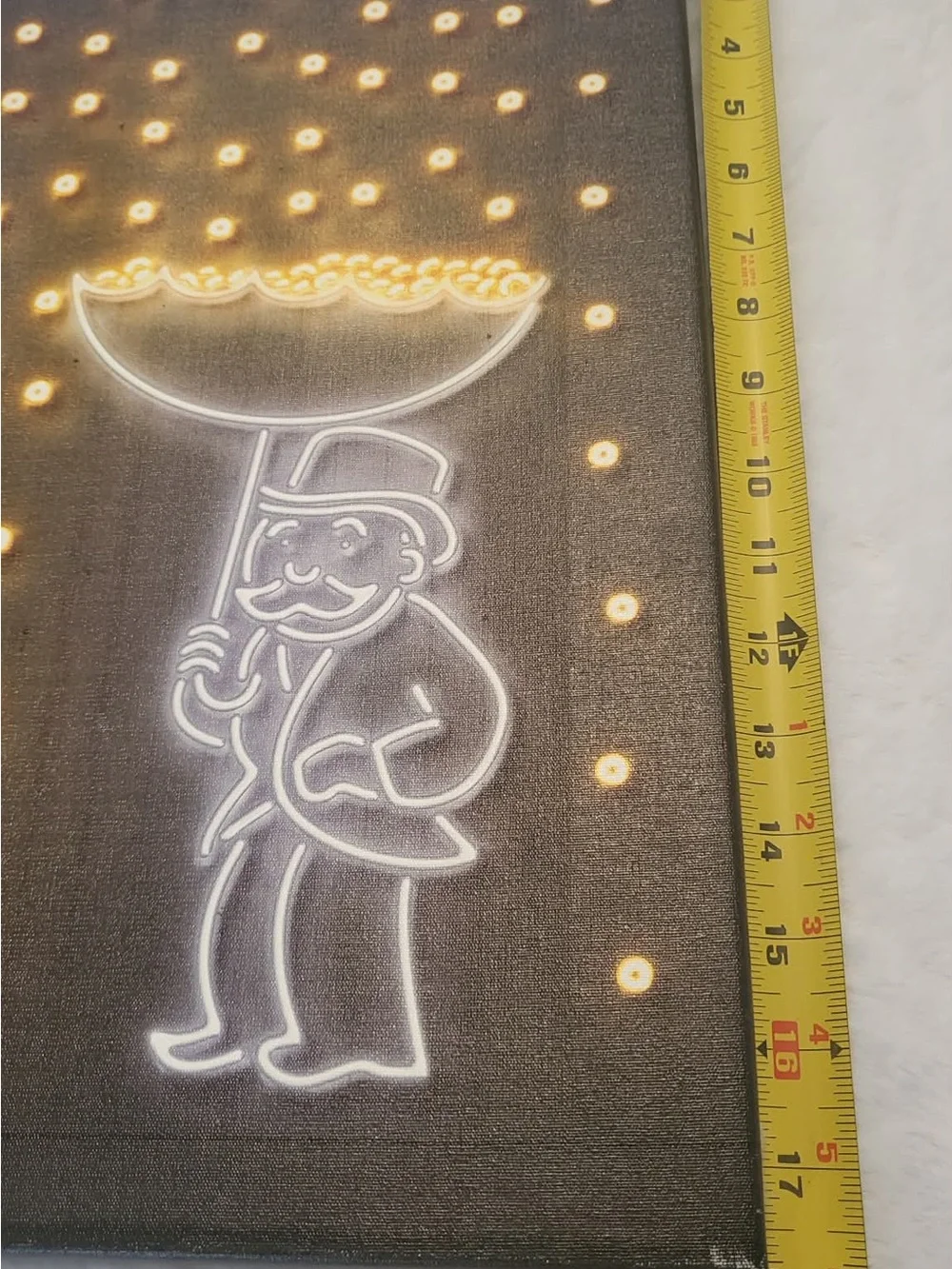 Monopoly Man Canvas Frame Art, Money Rain Wall Art 12x18